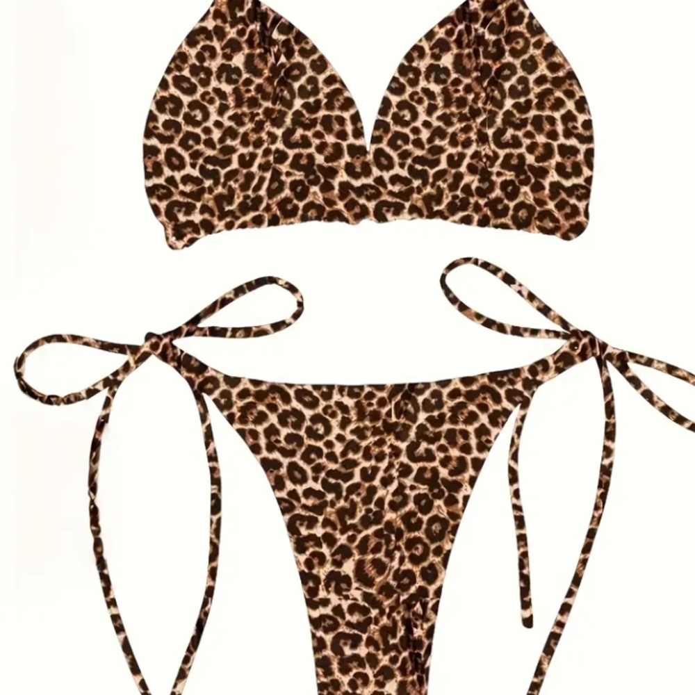 Leopard Print Bikini Set Size L..